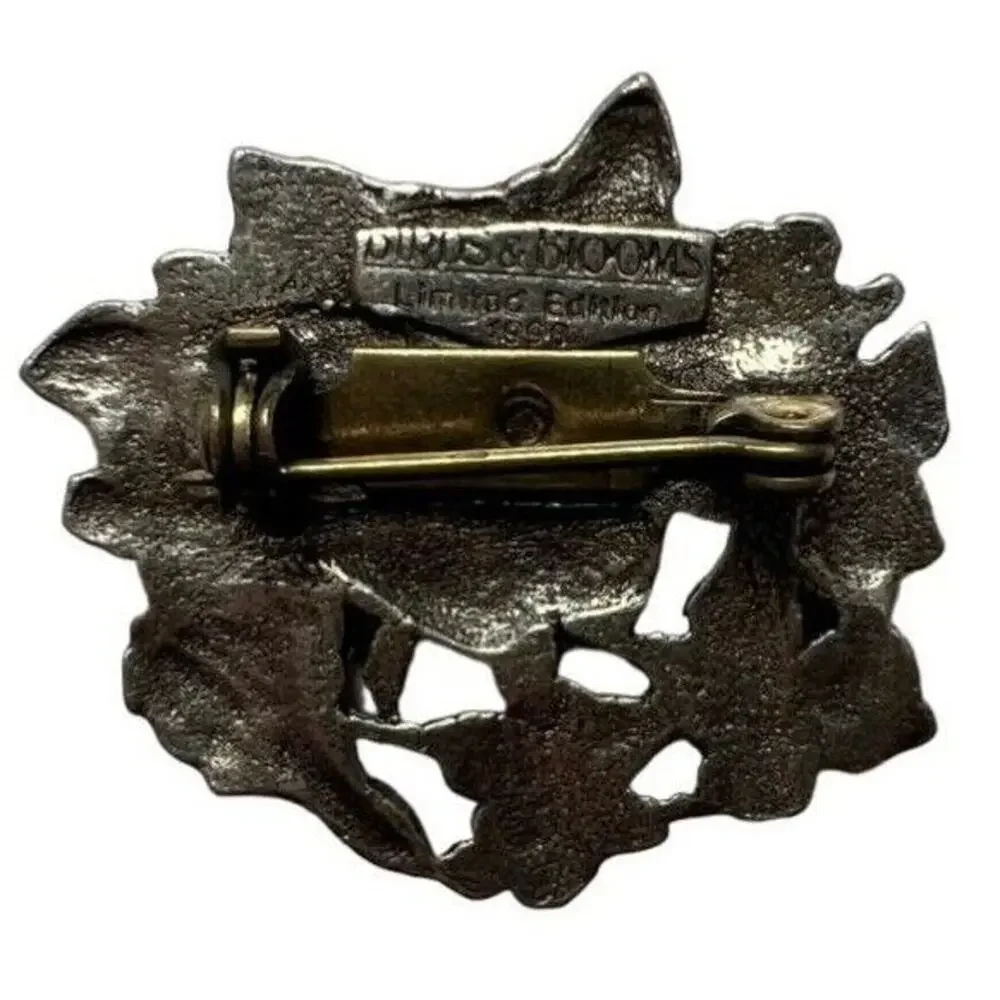 Limited Edition Brooch Pin 1998 Pewter Birds and Blooms